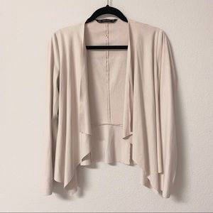 Zara Faux Suede Waterfall Cardigan